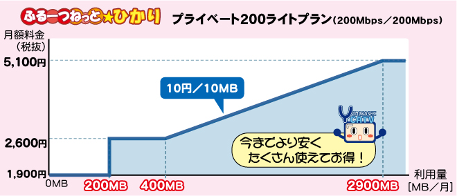 トリプル定額の仕組み ２００ライトの場合